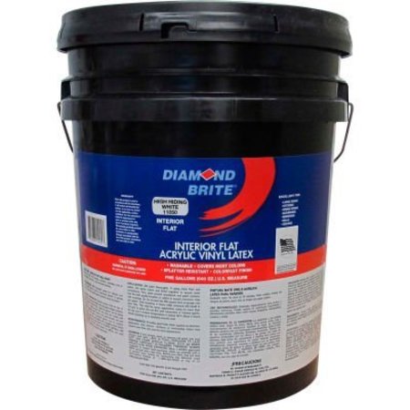 DIAMOND BRITE Interior Paint, Flat, White, 5 gal 11050-5